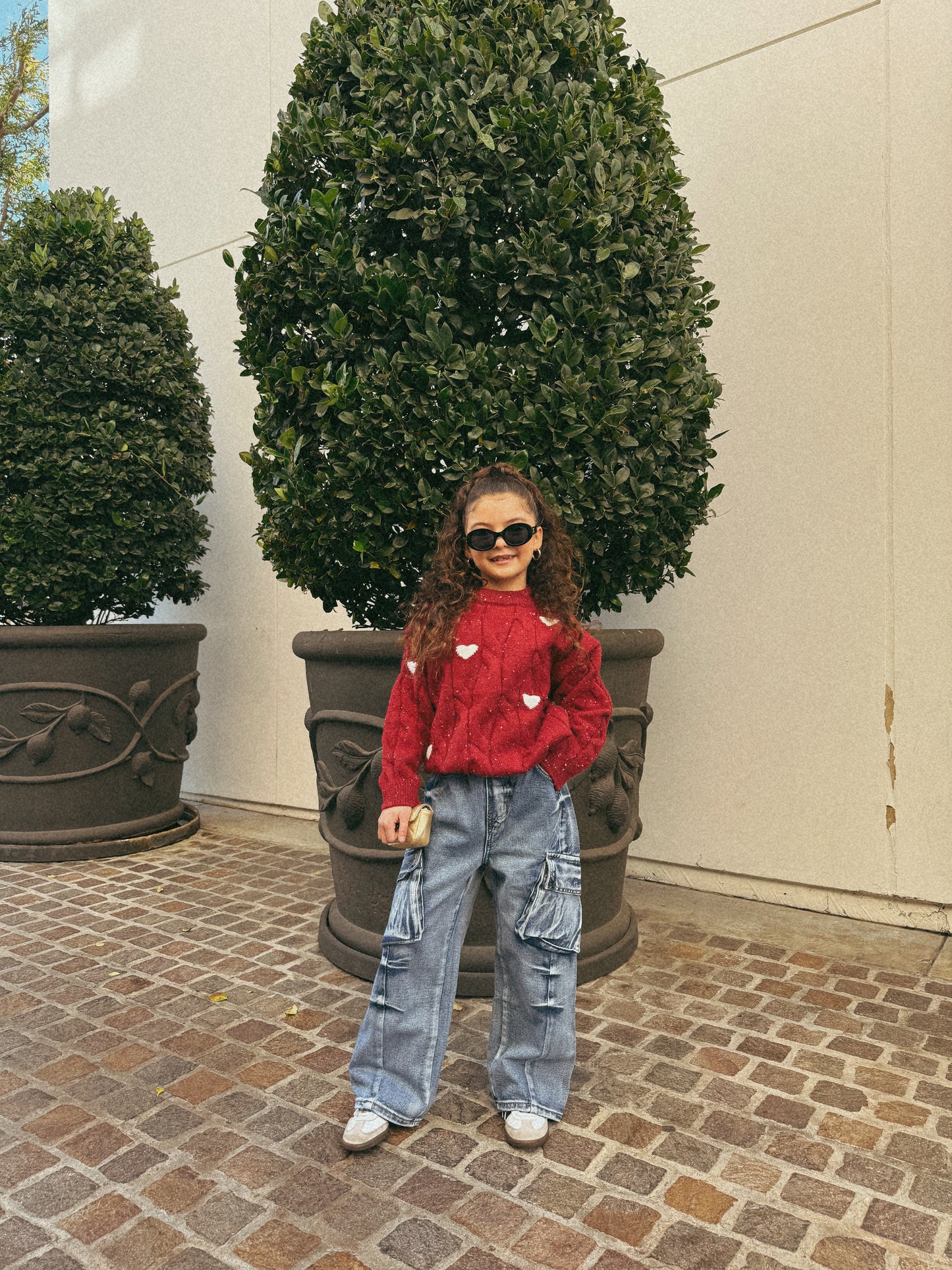 Heart knitted sweater