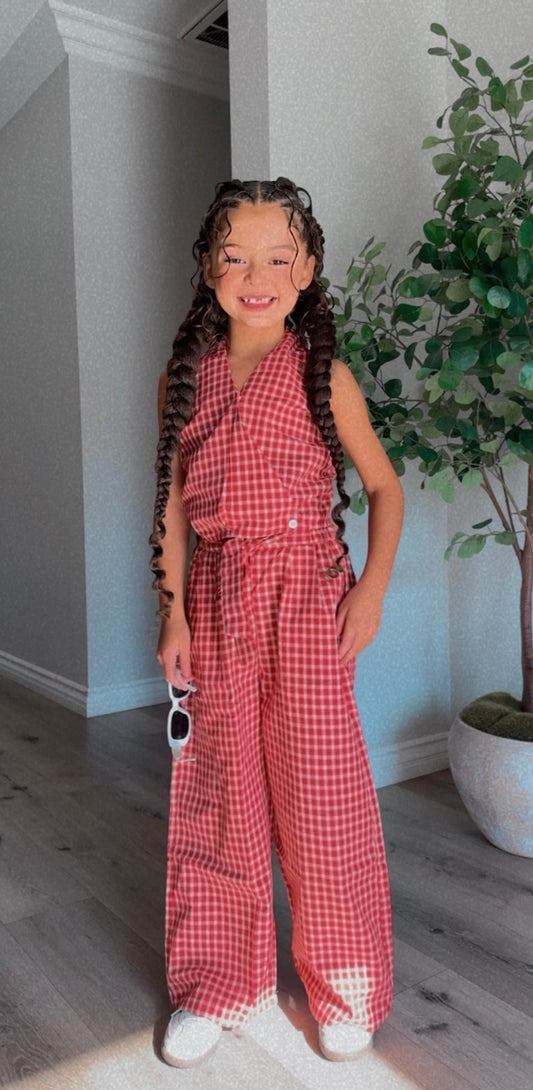 Gingham pants set